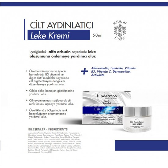 Fitoderman Cilt Aydınlatıcı Leke Kremi 50 ml